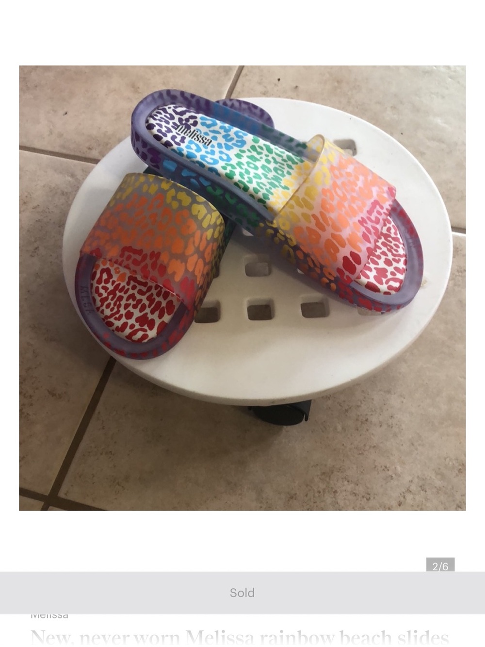 Melissa Rainbow Leopard Print Jelly Slide Sandals - Multicolor